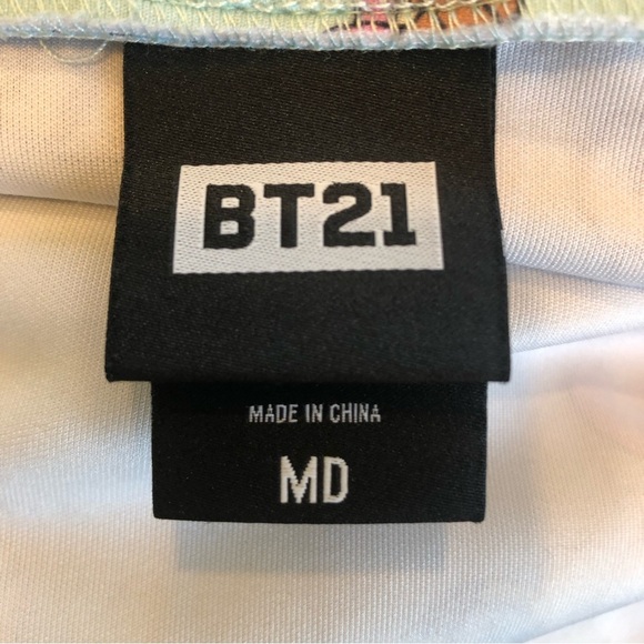 🌈 6/$60, BT21 Icons Anime Skater Skirt, Pockets, Aqua, Medium - Picture 7 of 9